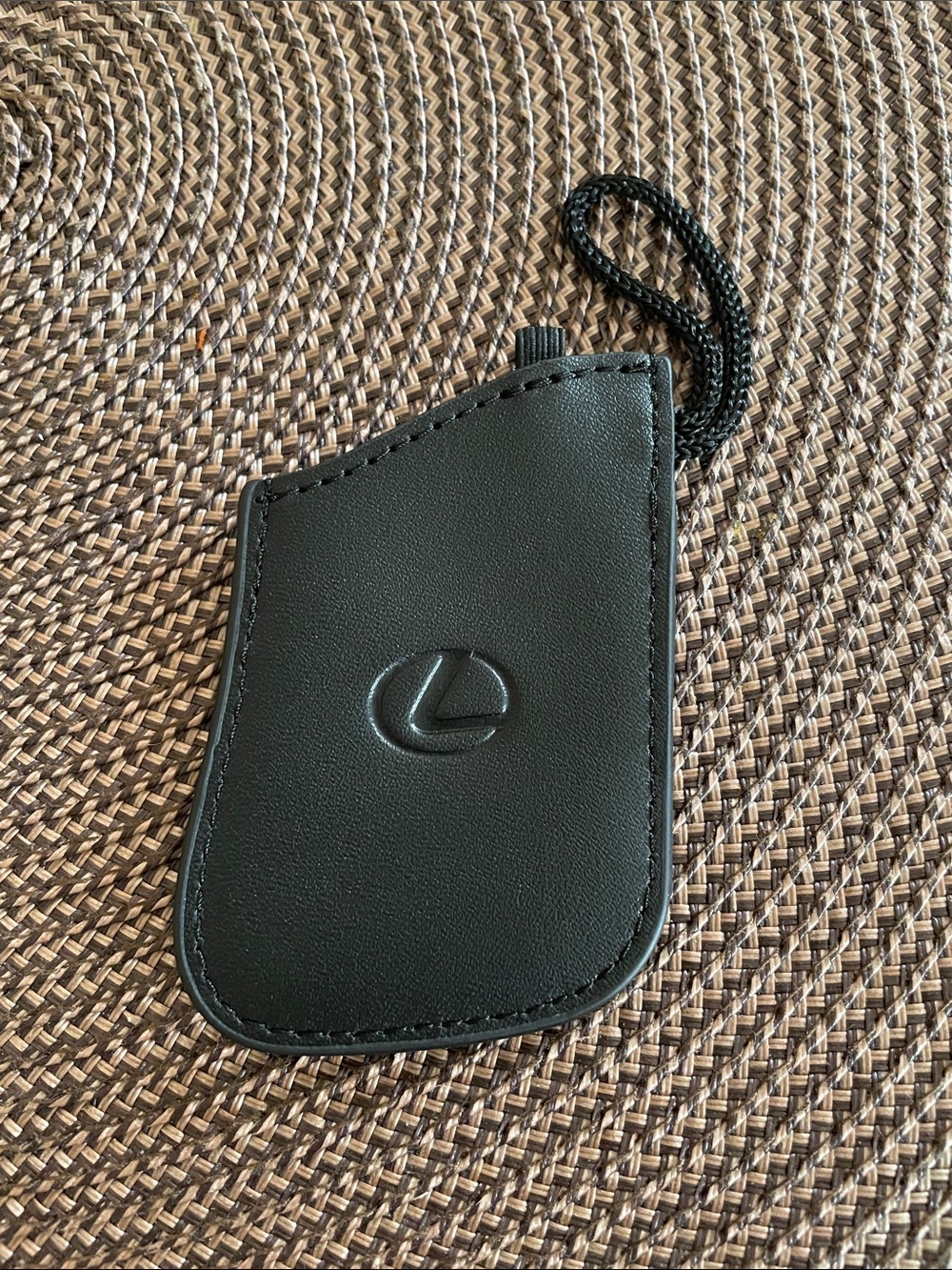Lexus Black Leather Key Fob Holder with Lanyard